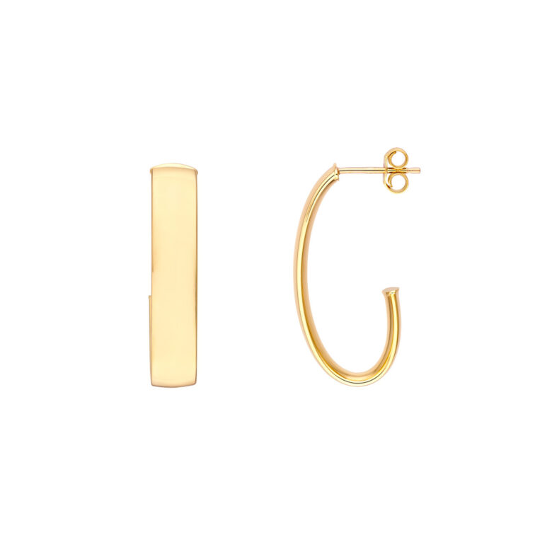 6mm Half Open Hoop Earrings - 14K Yellow Gold - by Dazyle