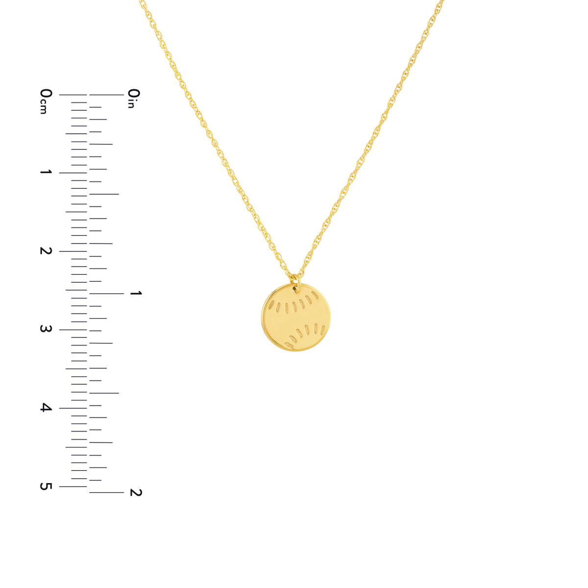 14K Yellow Gold Mini Baseball Pendant Necklace - Adjustable Cable Chain - by Dazyle - Image 5