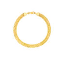 5.9mm Hollow D/C Curb Chain Bracelet - 14K Yellow Gold 7.5 Inch - by Dazyle
