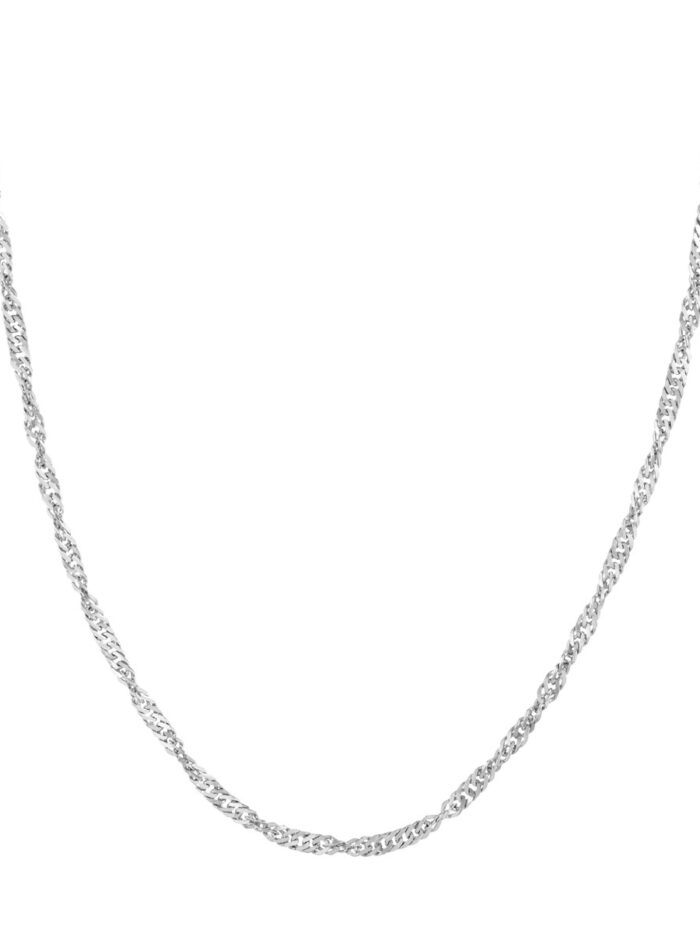 Sterling Silver Singapore Chain - 3.1mm - 16 Inches - by Dazyle