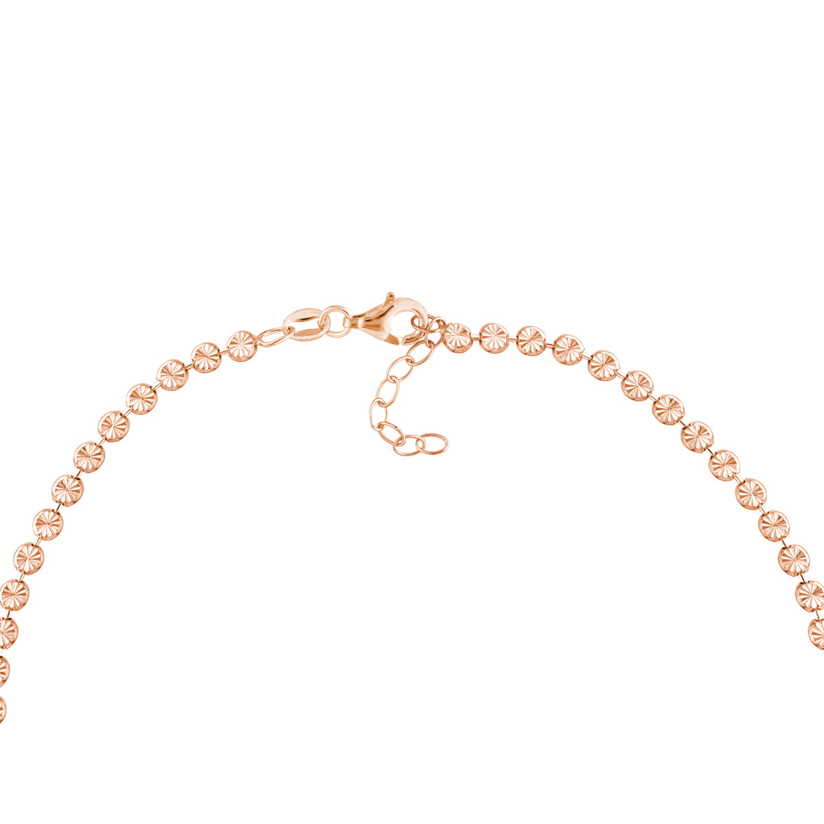 Adjustable Diamond-Cut Bead Bracelet - Rose Gold Plated Sterling Silver - 8 Inches - by Dazyle - Image 3