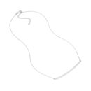 Thin Curved Bar Necklace - 14K White Gold - Adjustable - Cable Chain - by Dazyle