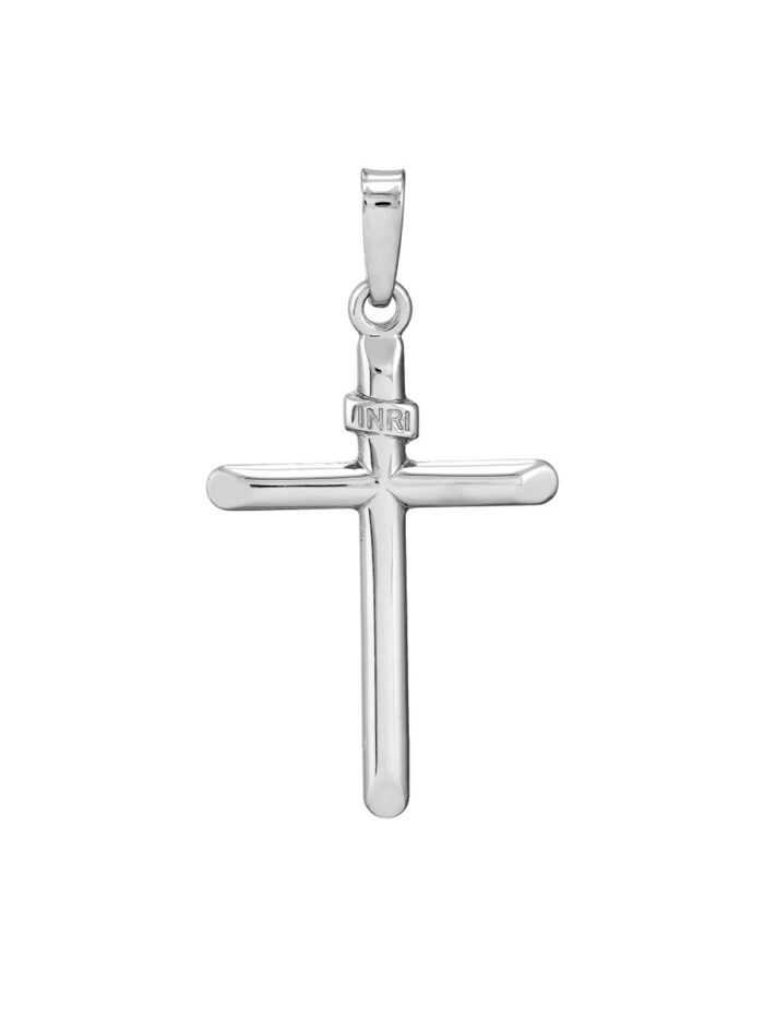 Sterling Silver Cross Pendant with Slanted Edges - Sterling Silver - by Dazyle