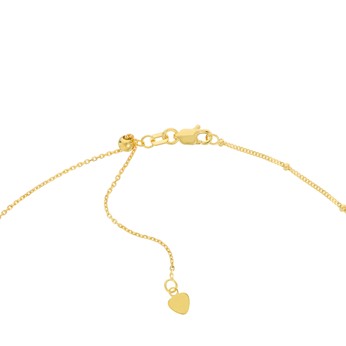 14K Yellow Gold Mary and Cross Dangles Adjustable Choker - 16 Inches - by Dazyle - Image 4