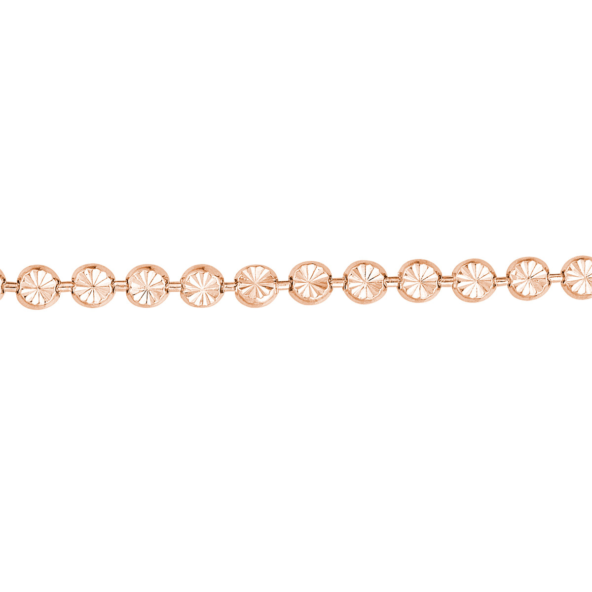 Adjustable Diamond-Cut Bead Bracelet - Rose Gold Plated Sterling Silver - 8 Inches - by Dazyle - Image 2
