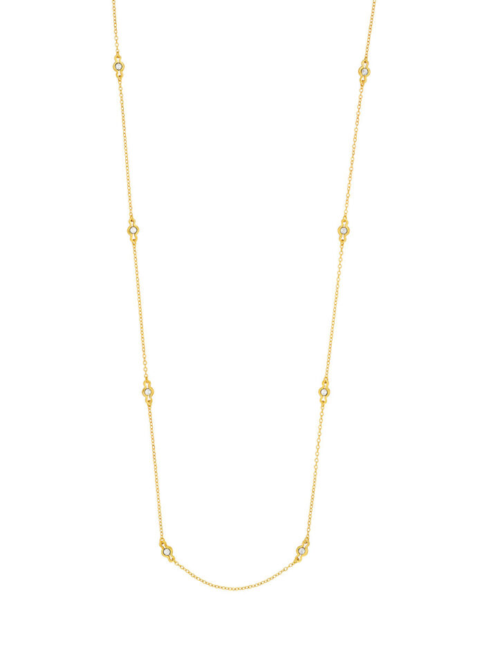 Long and Lovely Cable Illusion Station Necklace - 36 inches - by Dazyle