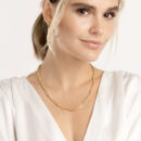 14K Yellow Gold 7+1 Round Paper Clip Chain with Pear Lock - 16 Inch - by Dazyle