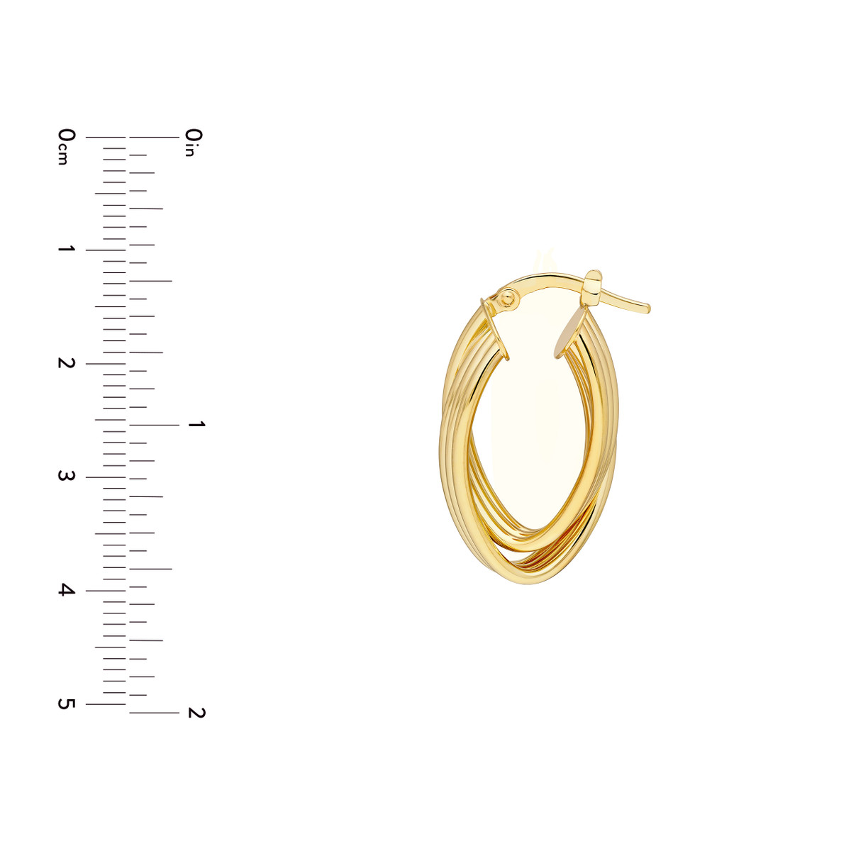 14K Yellow Gold Multi Tube Knot Hoops Hinge Closure - Earrings - by Dazyle - Image 5