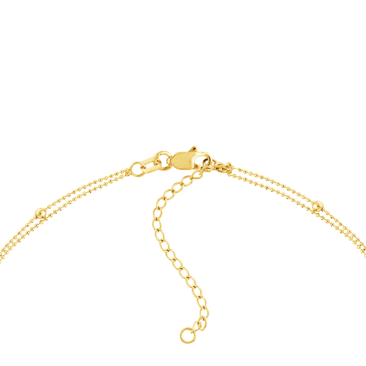 1ct Diamond Cross Duo Necklace in 14K Yellow Gold - Adjustable Cable Chain - 18 inches - by Dazyle - Image 5