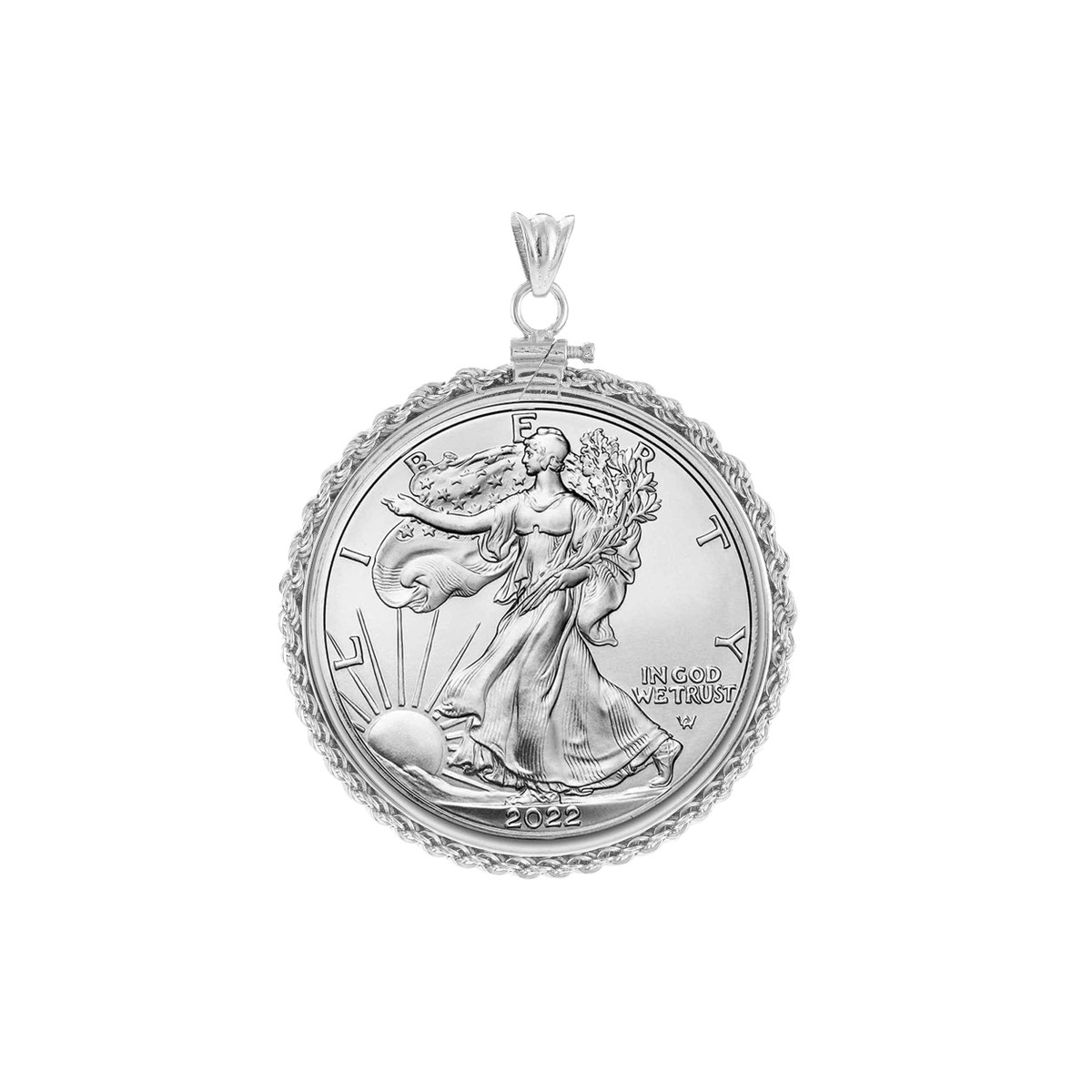 American Eagle 1 Oz Silver Coin Bezel - Sterling Silver Rope Style - by Dazyle - Image 3