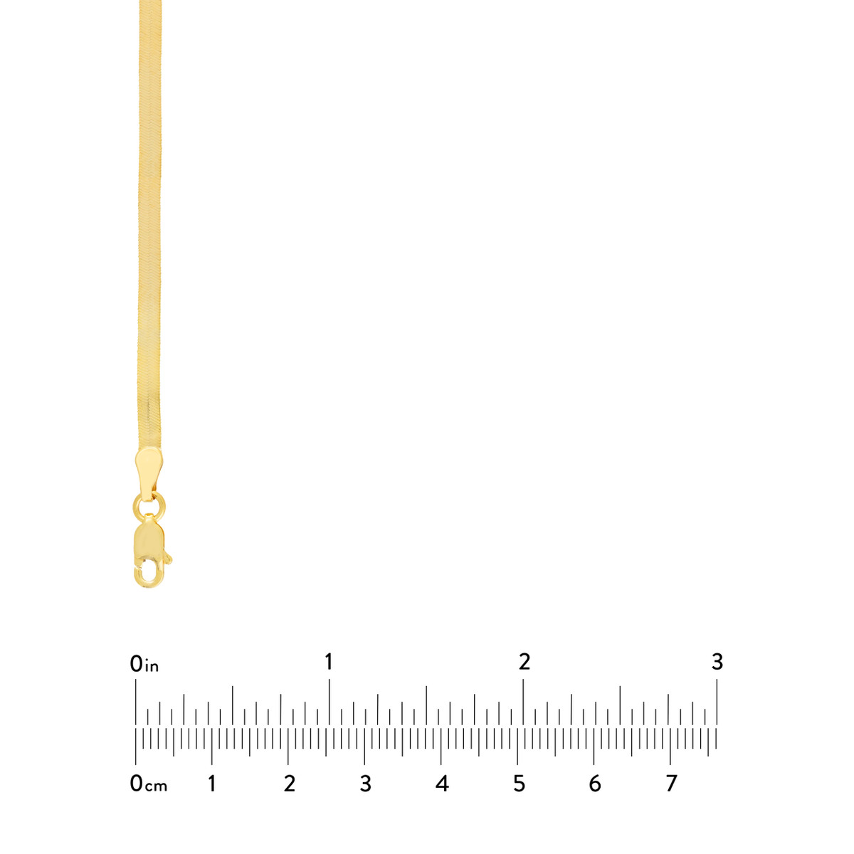 2.70mm Triple Herringbone Chain Lobster Lock - 14K Yellow Gold 16-inch - by Dazyle - Image 5
