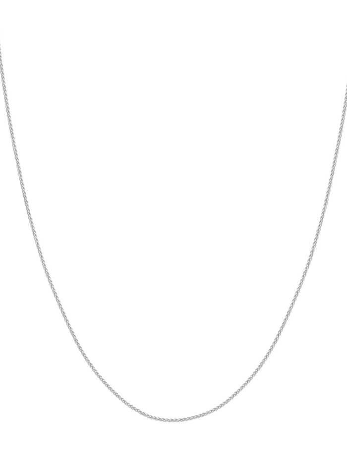 10K White Gold Wheat Chain Lobster Closure 1.05mm Width 16 Inch - by Dazyle