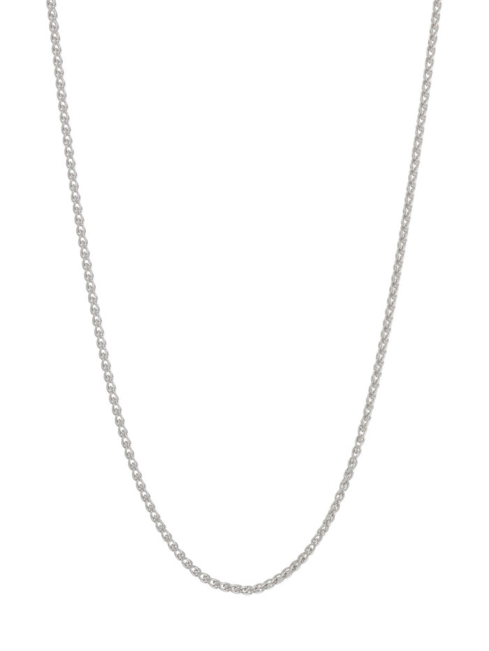 Sterling Silver Adjustable Wheat Chain Necklace - Sterling Silver - 22 Inches - by Dazyle