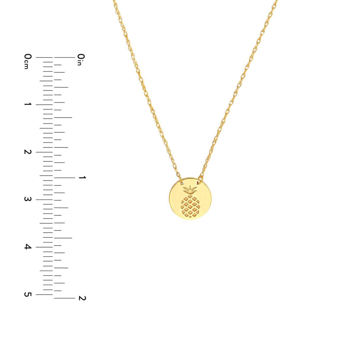 Pineapple Disc Necklace - 14K Yellow Gold Adjustable - by Dazyle - Image 5
