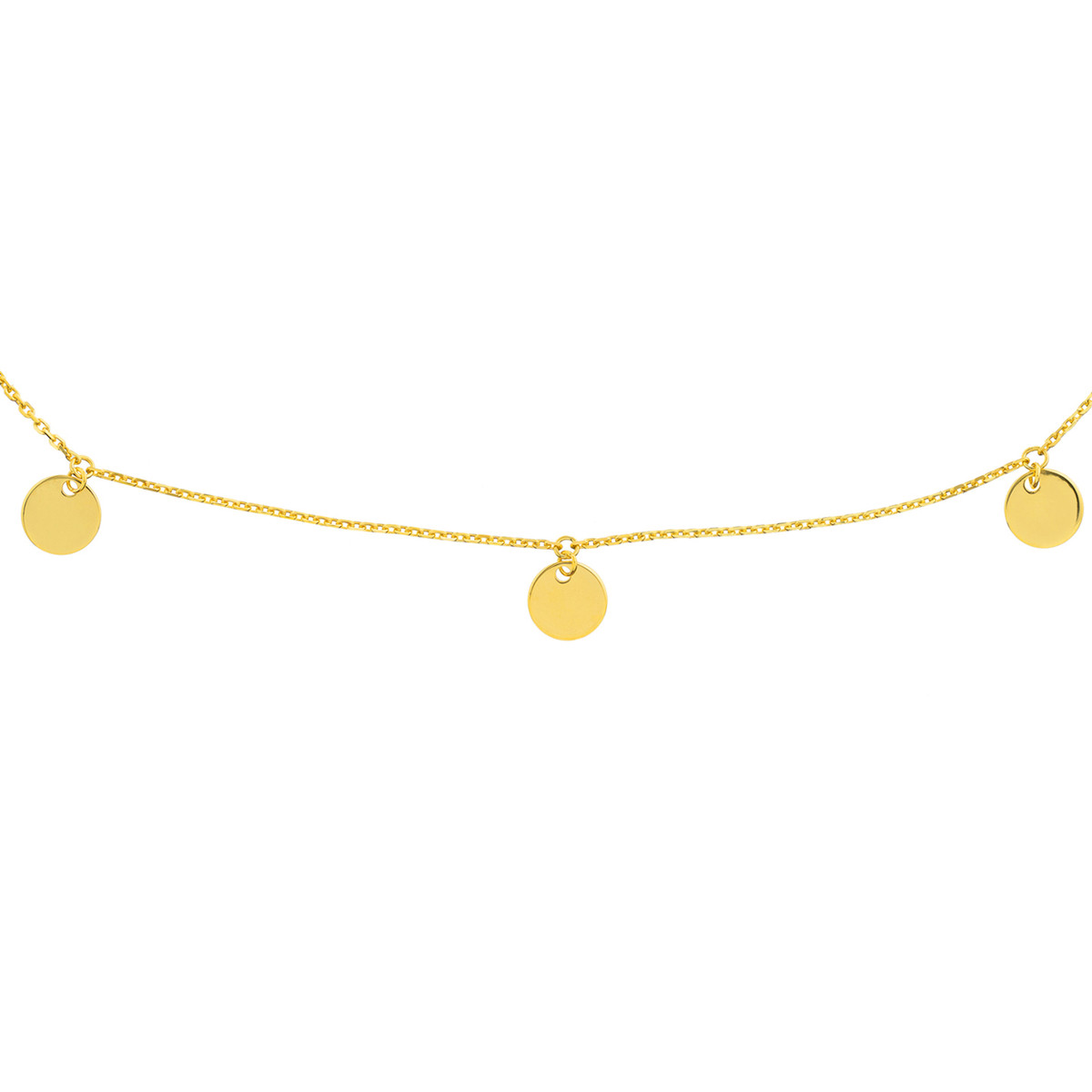 Adjustable Disc Dangle Anklet - 14K Yellow Gold - 9-10 Inches - by Dazyle - Image 3