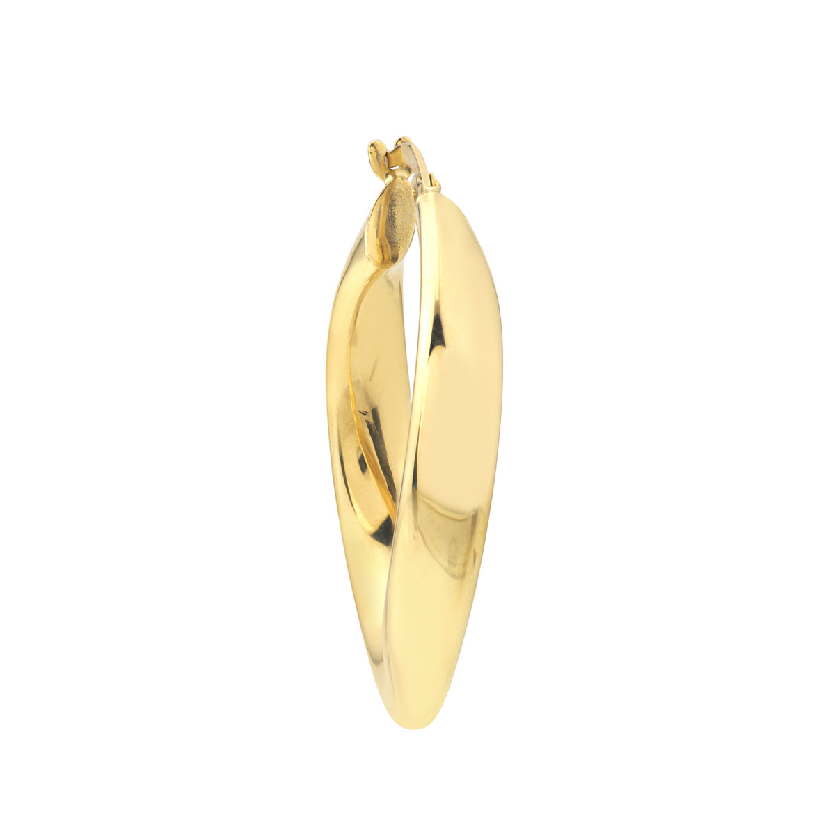 20mm Round Waved Polished Hoops - 10K Yellow Gold - by Dazyle - Image 2