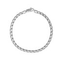 Sterling Silver 3.75mm Round Hammered Curb Chain Bracelet - Sterling Silver - 8 Inches - by Dazyle