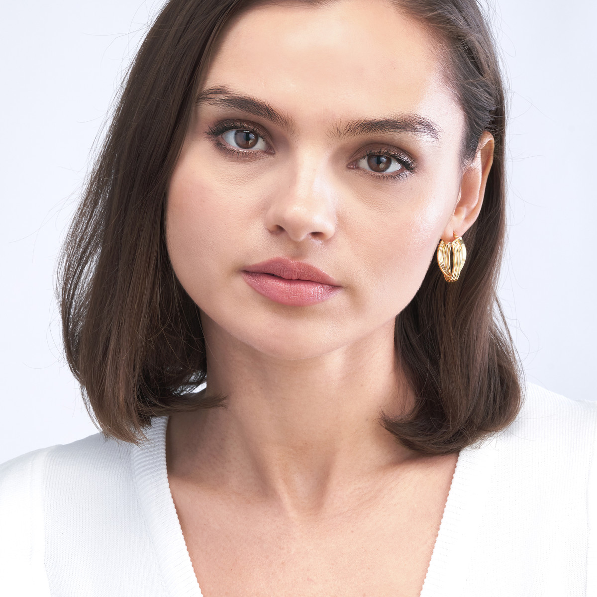 14K Yellow Gold Multi Tube Knot Hoops Hinge Closure - Earrings - by Dazyle - Image 2