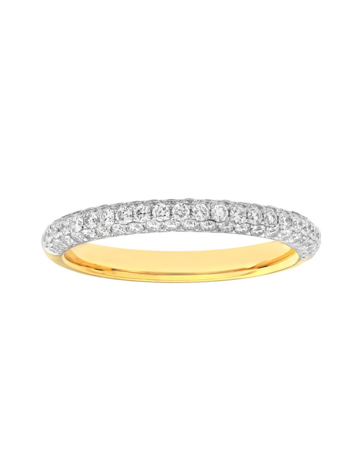 Diamond Pave Stackable Band 0.58ctw 14K Yellow & White Gold - by Dazyle