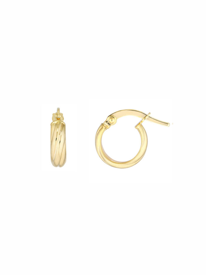Mini Twisted Hoops Earrings - 14K Yellow Gold - by Dazyle