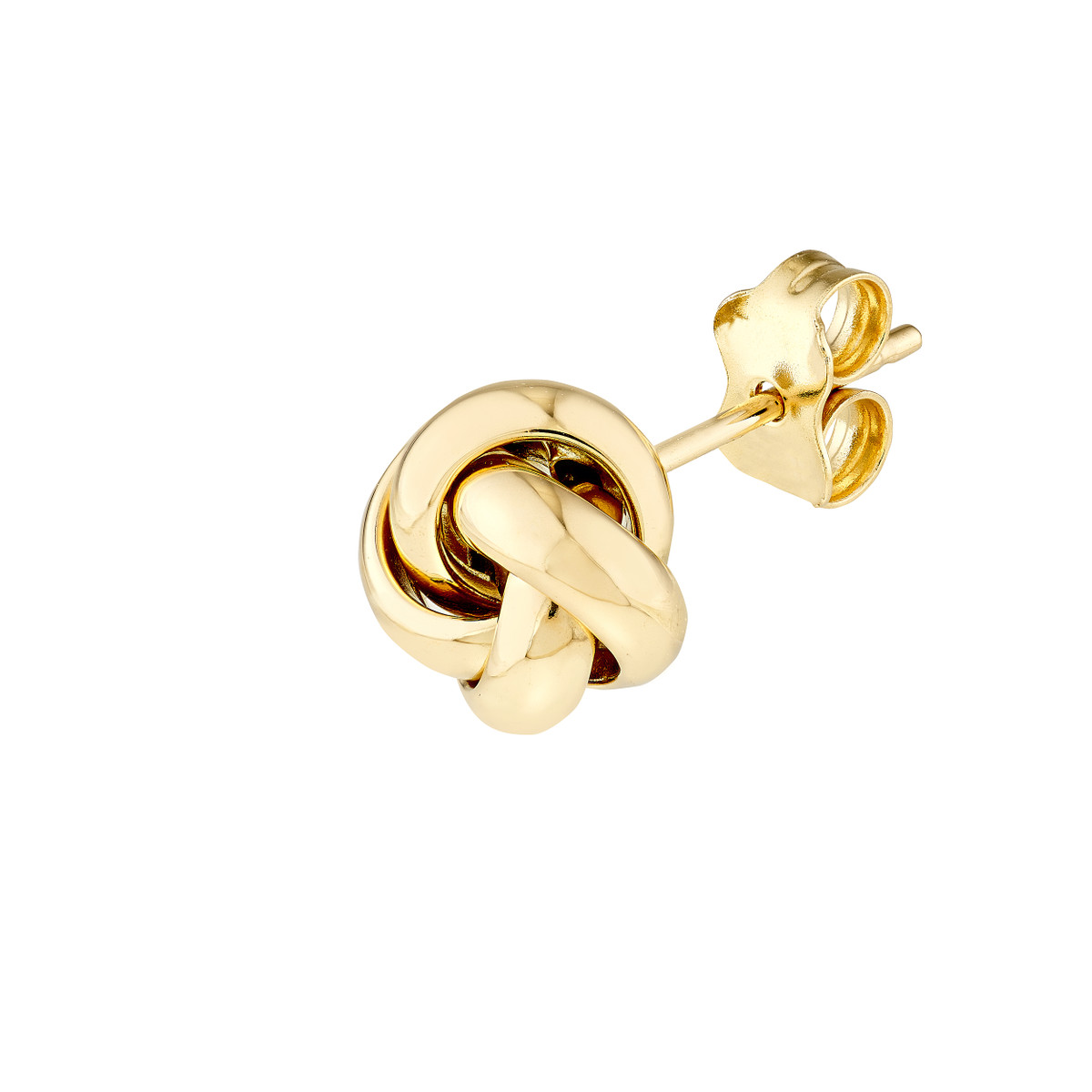 9mm Puffed Love Knot Stud Earrings - 14K Yellow Gold - by Dazyle - Image 4