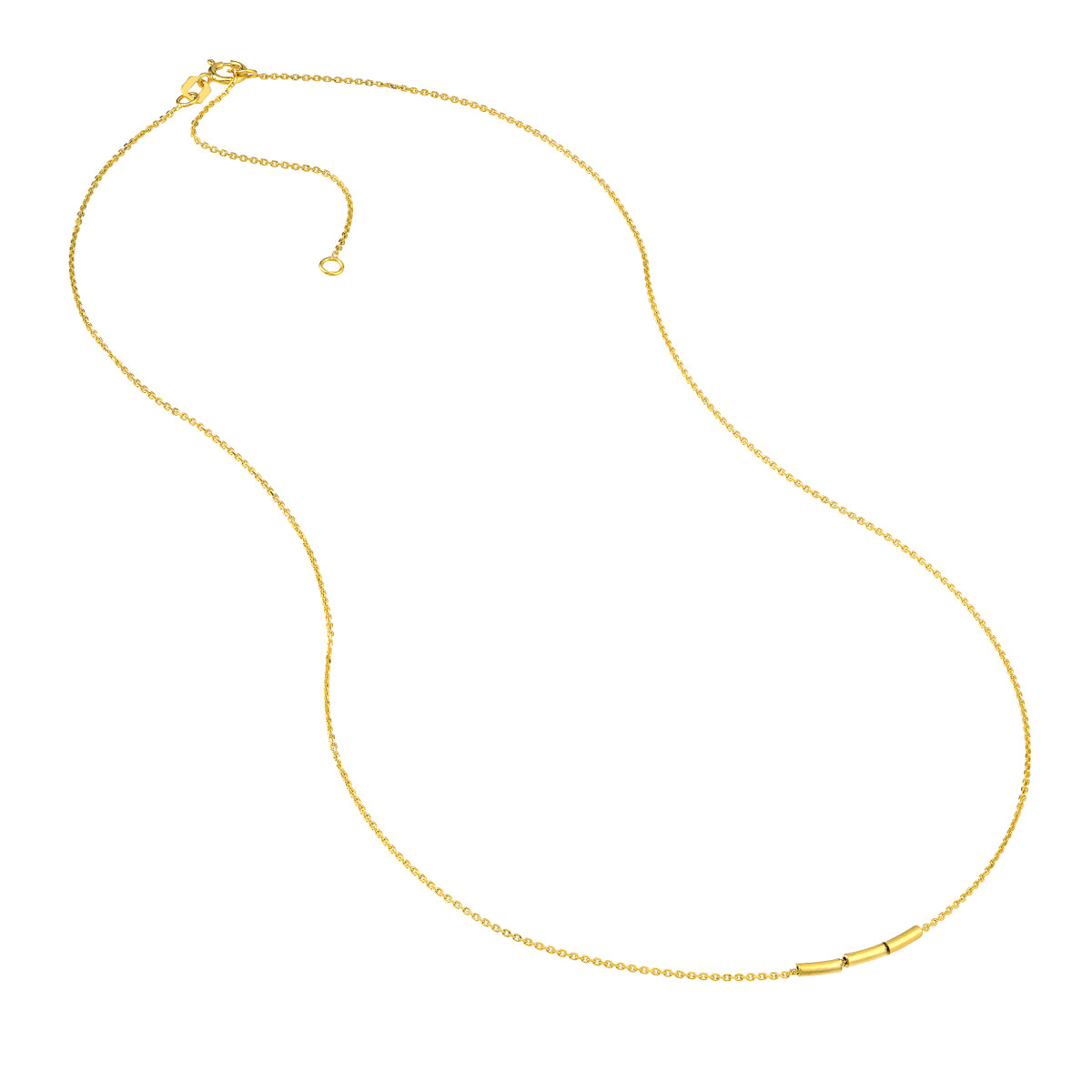 Mini Barrel Trio 14K Yellow Gold Adjustable Necklace - 18 Inch - by Dazyle - Image 3