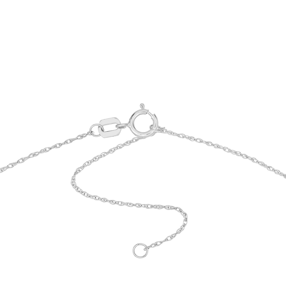 Mini Snowflake Pendant Necklace - 14K White Gold Adjustable Cable Chain - 18-inch - by Dazyle - Image 4