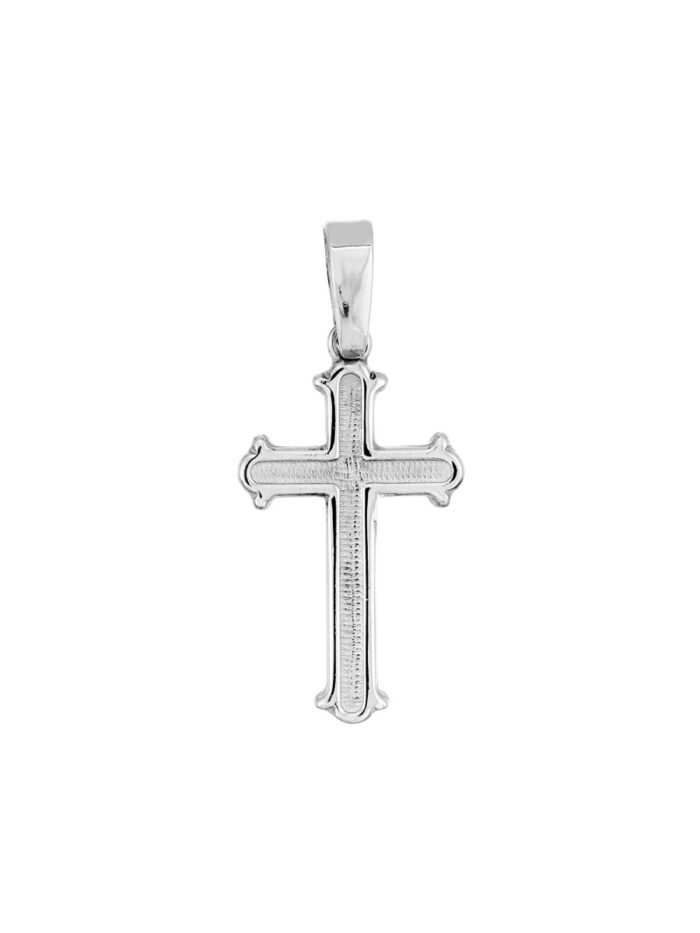 Sterling Silver Round Debossed Cross Pendant - Sterling Silver - by Dazyle