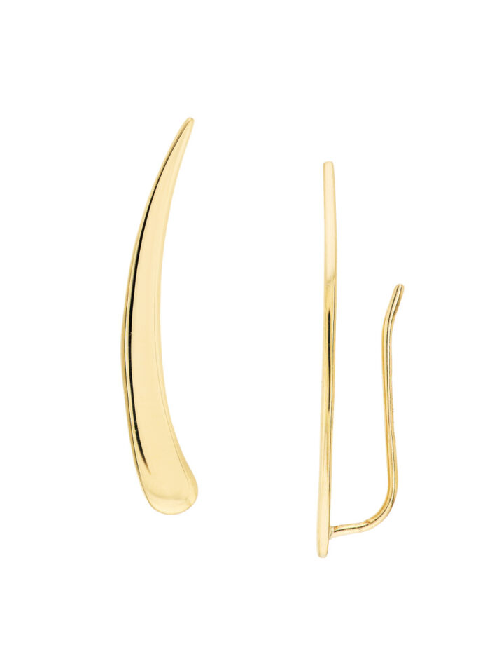 Polished Climber Earrings - 14K Yellow Gold, - by Dazyle