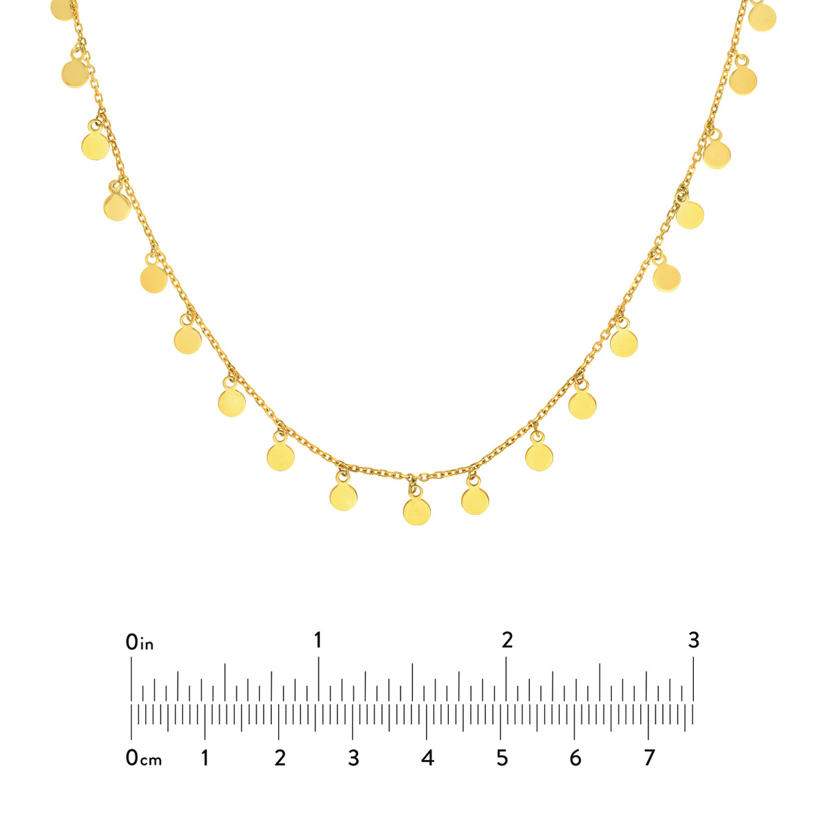 Mini Disc Dangle Adjustable Necklace - 14K Yellow Gold - by Dazyle - Image 5