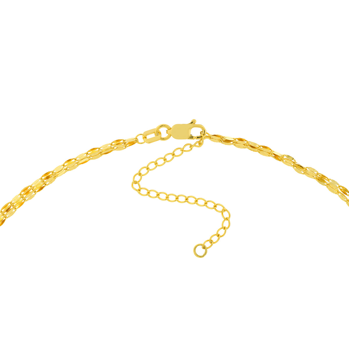 Hammered Mariner Chain 14K Yellow Gold Adjustable Length 20 inches Layered Necklace - by Dazyle - Image 4