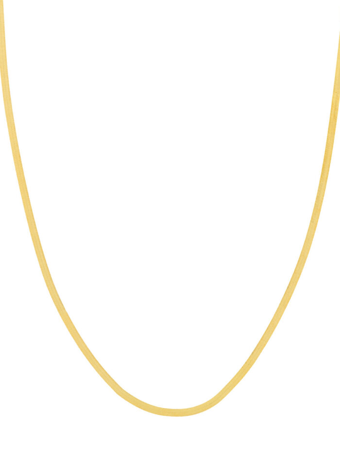 2.70mm Triple Herringbone Chain Lobster Lock - 14K Yellow Gold 16-inch - by Dazyle