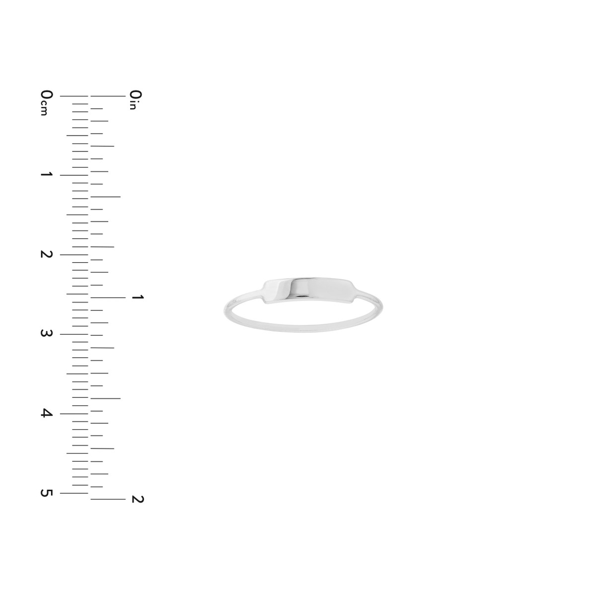 Small ID Bar Wire Ring - 14K White Gold - Engravable - Contemporary Design - by Dazyle - Image 4