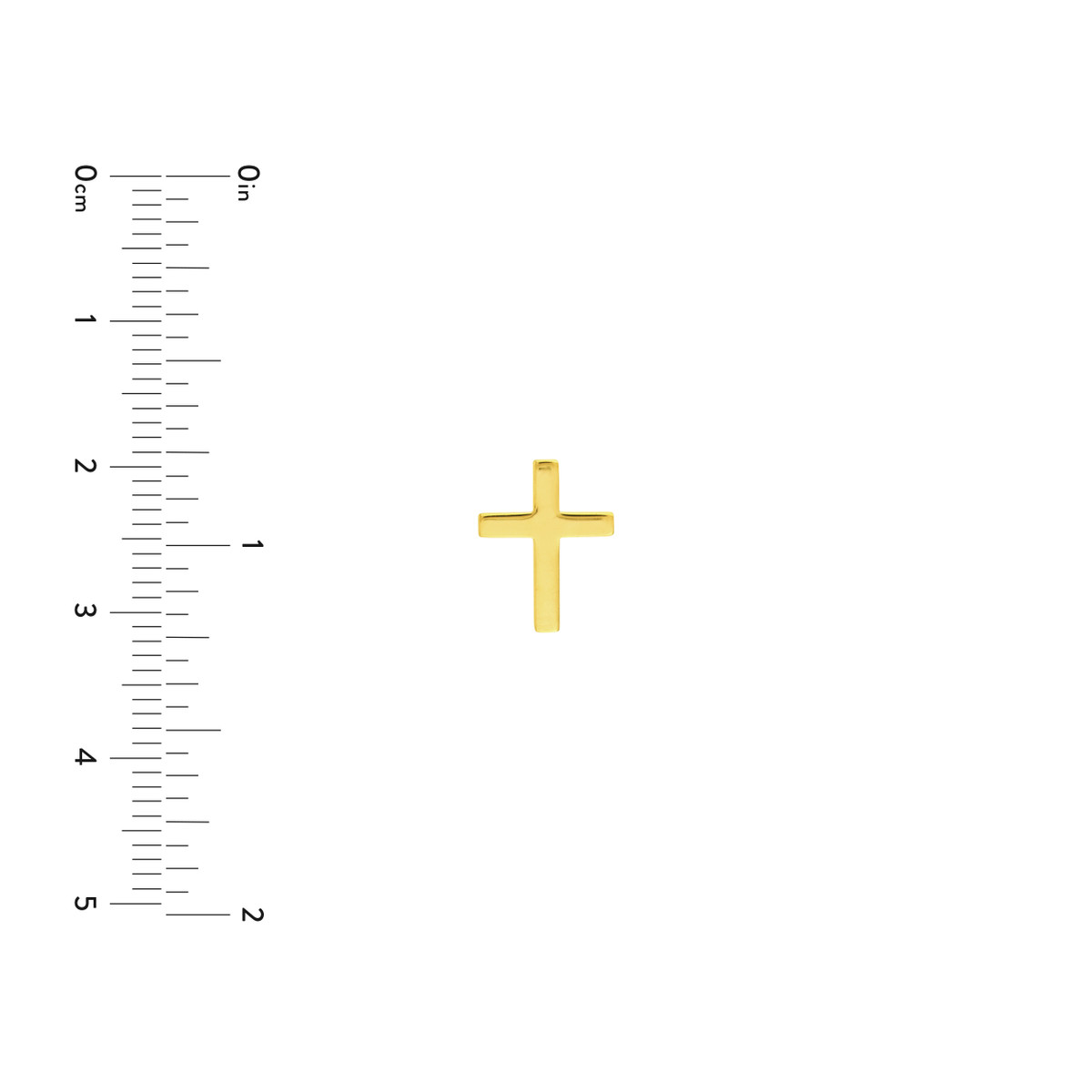 Cross Stud Earrings on Post Back - 10K Yellow Gold - by Dazyle - Image 4