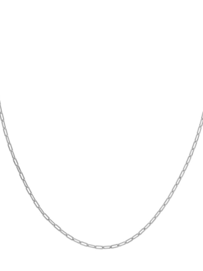 Paper Clip Chain 2.1mm Width - 14K White Gold 16-Inch - by Dazyle