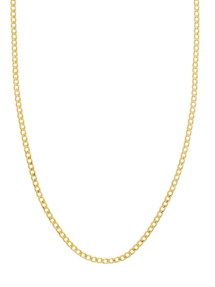 10K Yellow Gold Light Open Curb Chain with Lobster Lock - Necklace - 18 Inches - by Dazyle