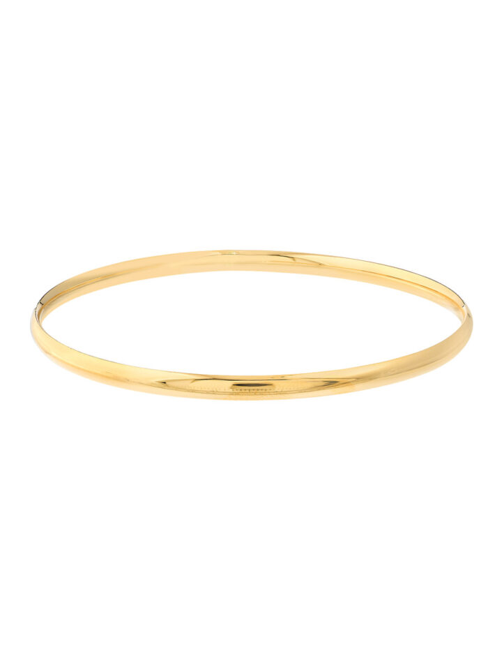 14K Yellow Gold Slip-On Wedding Band Tube Bangle - 3.7mm - 8 Inch - by Dazyle