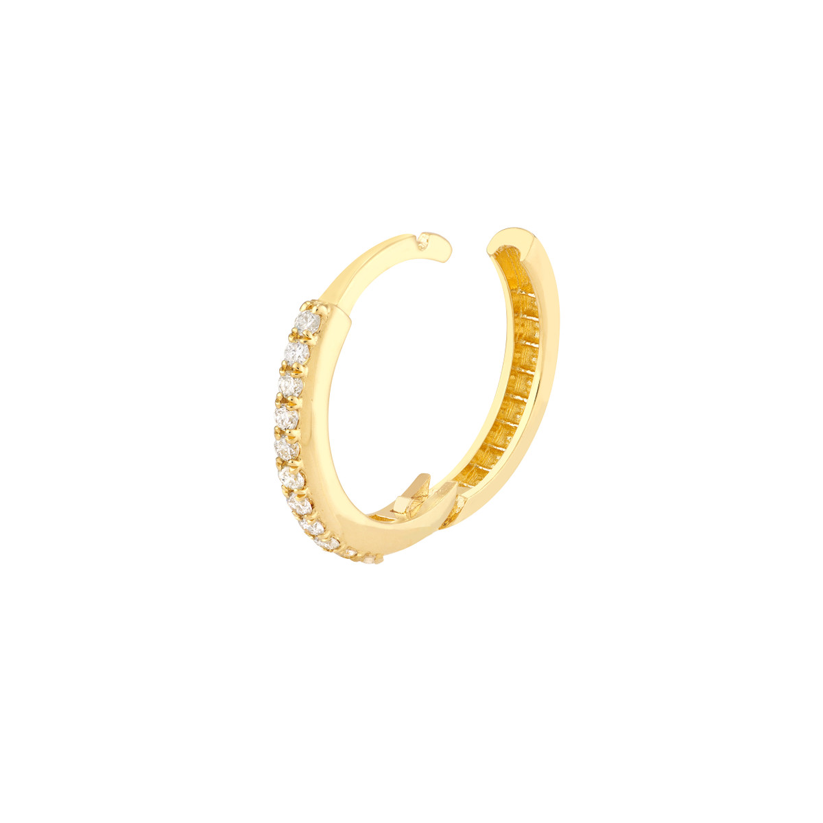 1/6tcw Diamond Huggie Earrings - 14K Yellow Gold - by Dazyle - Image 4