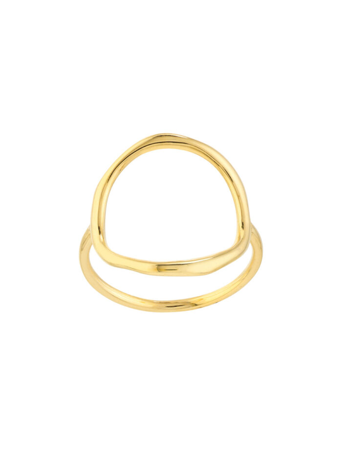 Organic Open Circle Ring - 14K Yellow Gold - by Dazyle