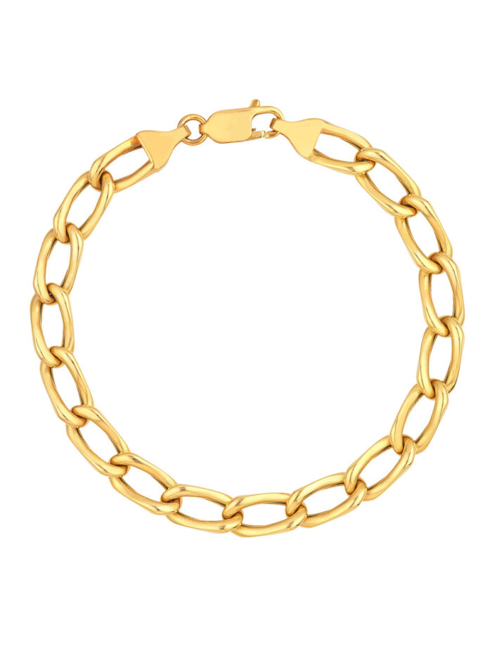 Cable Twist Open Link Bracelet 14K Yellow Gold 7.5 Inch - by Dazyle