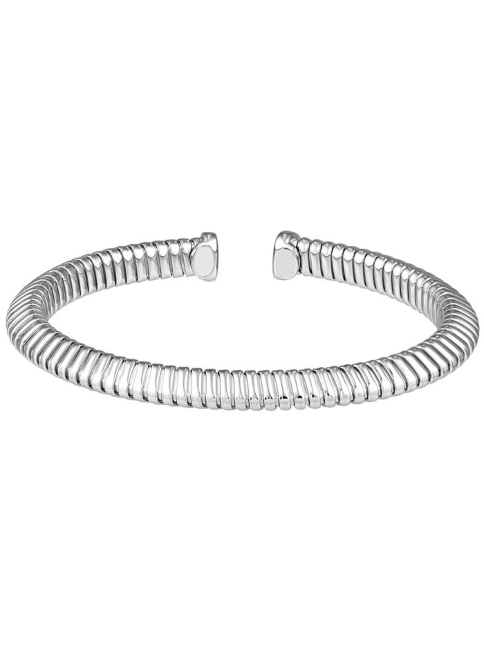 6mm Sterling Silver Flexible Tubogas Bangle - Sterling Silver