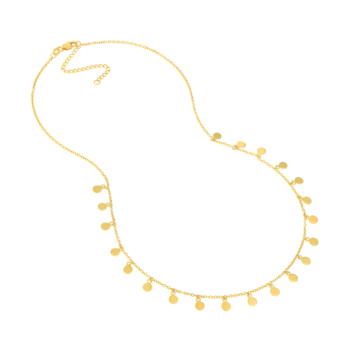 Mini Disc Dangle Adjustable Necklace - 14K Yellow Gold - by Dazyle - Image 3