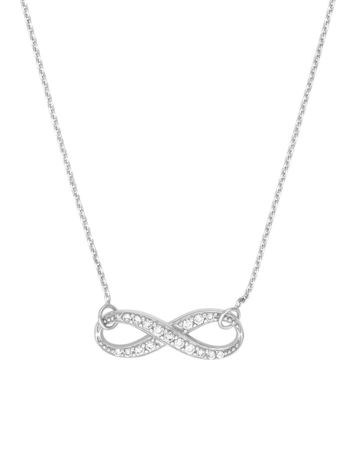 Infinity Symbol Adjustable Necklace - Sterling Silver - 18 inches - by Dazyle