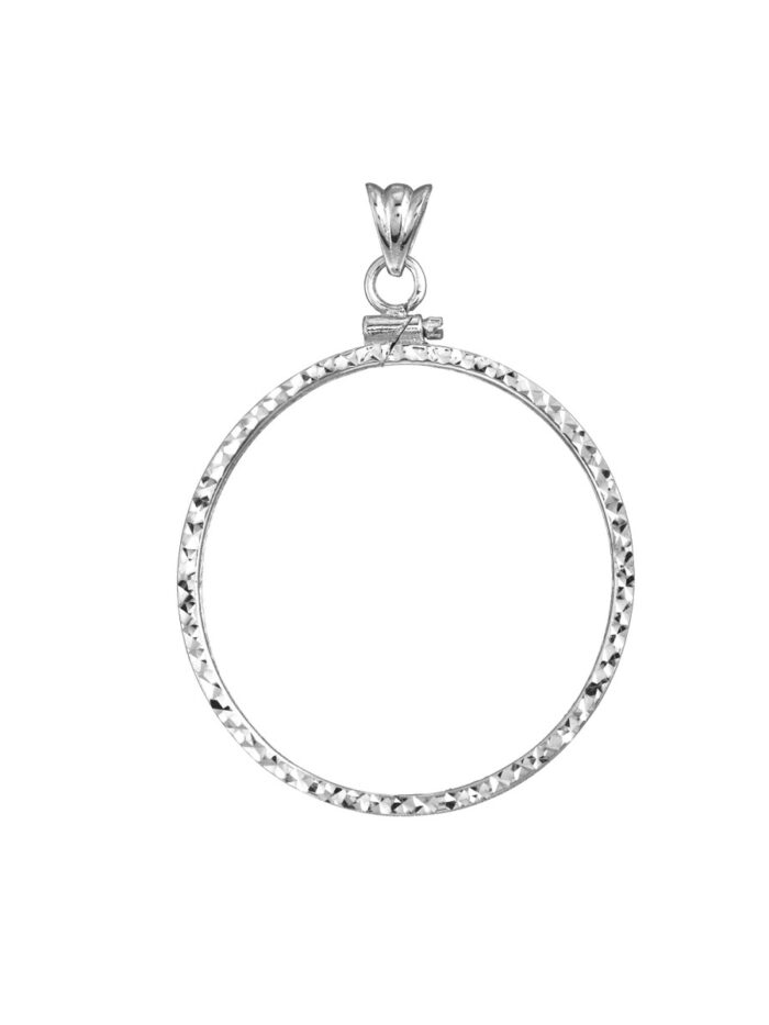 Canadian Maple Leaf Coin Bezel - 1 Oz Silver D/C - Screw Top - Rhodium Plated - by Dazyle