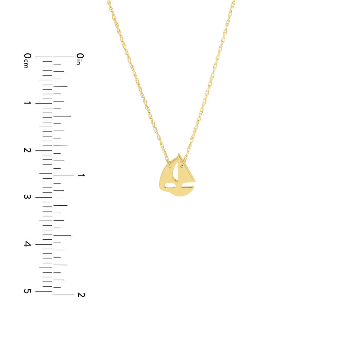 Mini Sailboat Pendant Necklace - 14K Yellow Gold Adjustable Cable Chain - 18-inch - by Dazyle - Image 5