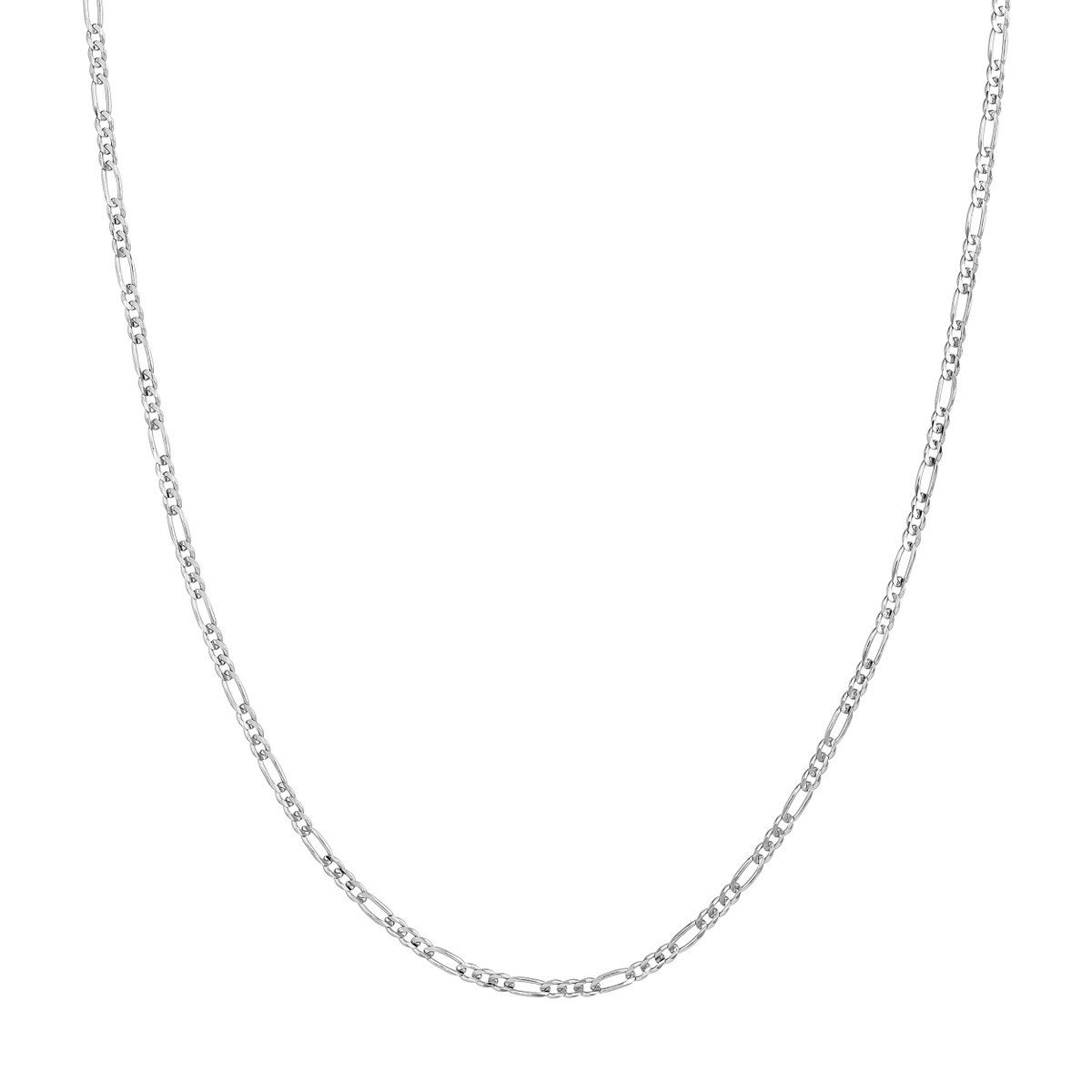 Sterling Silver 2.4mm Concave Figaro Chain with Lobster Lock - Sterling Silver 10-inch - by Dazyle