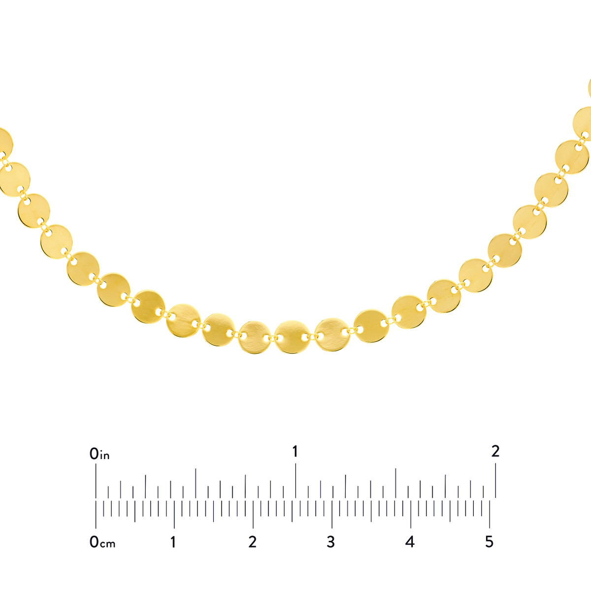 Adjustable Choker with 27 Disc Stations - 14K Yellow Gold Rope Chain - by Dazyle - Image 4