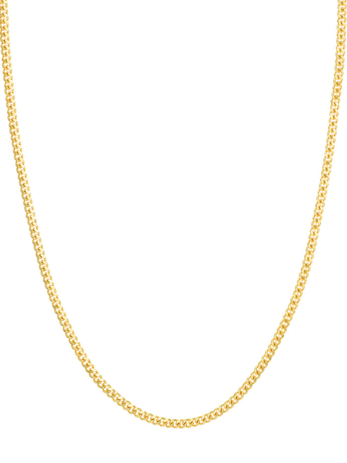 14K Yellow Gold Miami Cuban Chain Lobster Lock - 3.5mm - 18 Inch - by Dazyle
