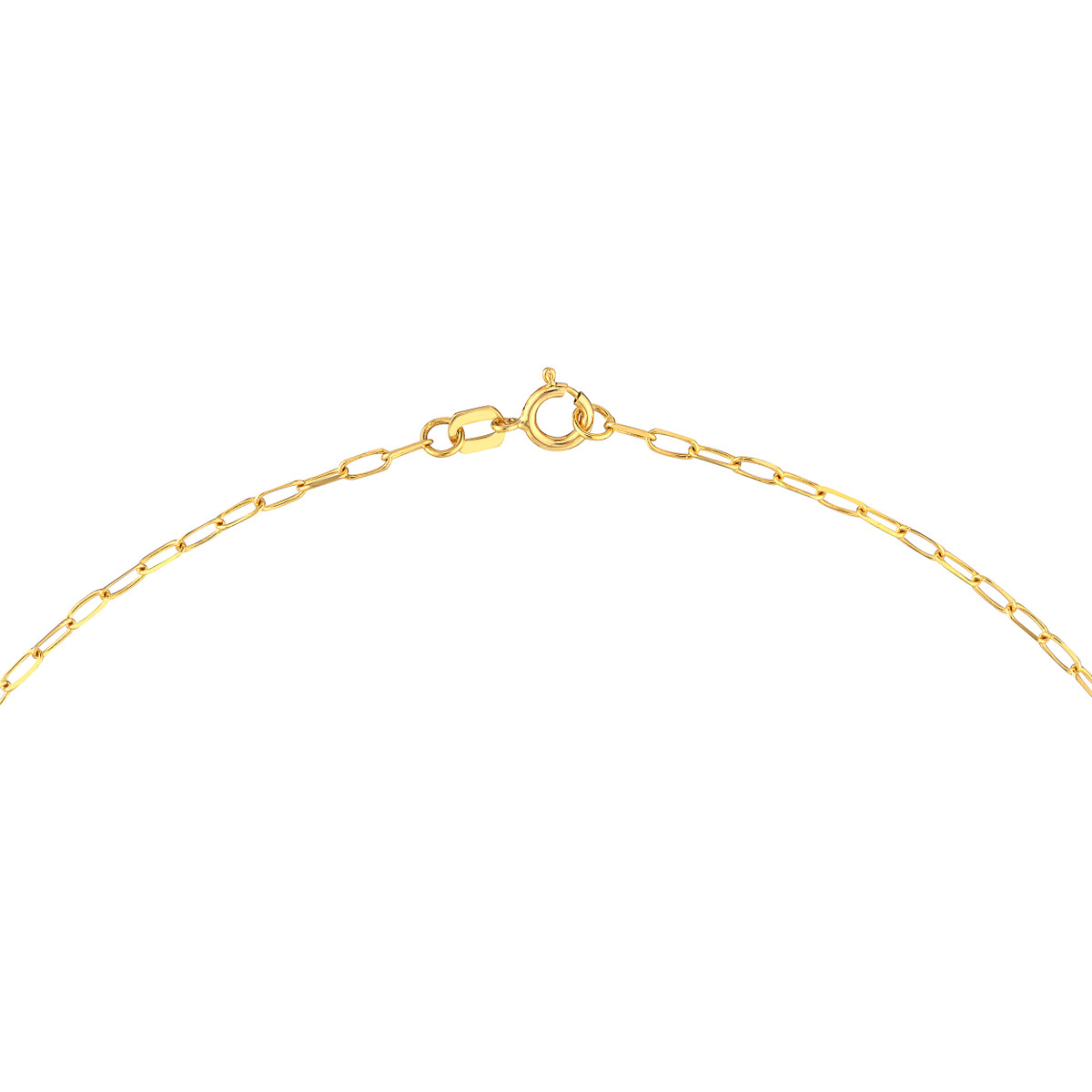 Dangle Heart Paper Clip Necklace - 14K Yellow Gold 18-Inch - by Dazyle - Image 5