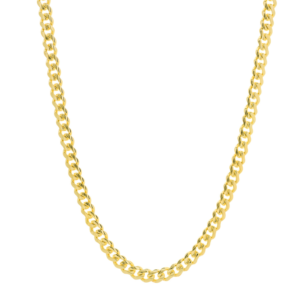 14K Yellow Gold Miami Cuban Chain Necklace Lobster Closure 8.7mm - 14K Yellow Gold 8.5 Inch - by Dazyle